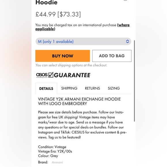 REDUCED 🪷Y2K Armani Exchange light grey hoodie, pullover, embroidery AX on arms - Picture 13 of 17